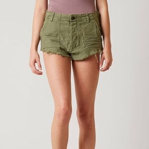 Free People Raw & Patched Shorts Moss